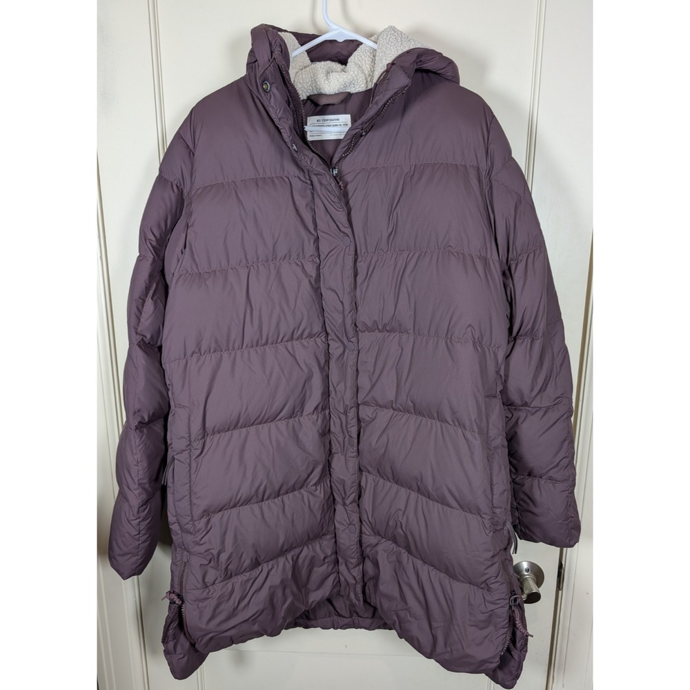REI CO-OP Norseland Down Women's Puffer Parka Size: 1X Plum Purple Winter Coat